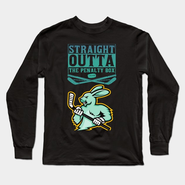 Straight outta the penalty box green Rabbit Long Sleeve T-Shirt by Laakiiart